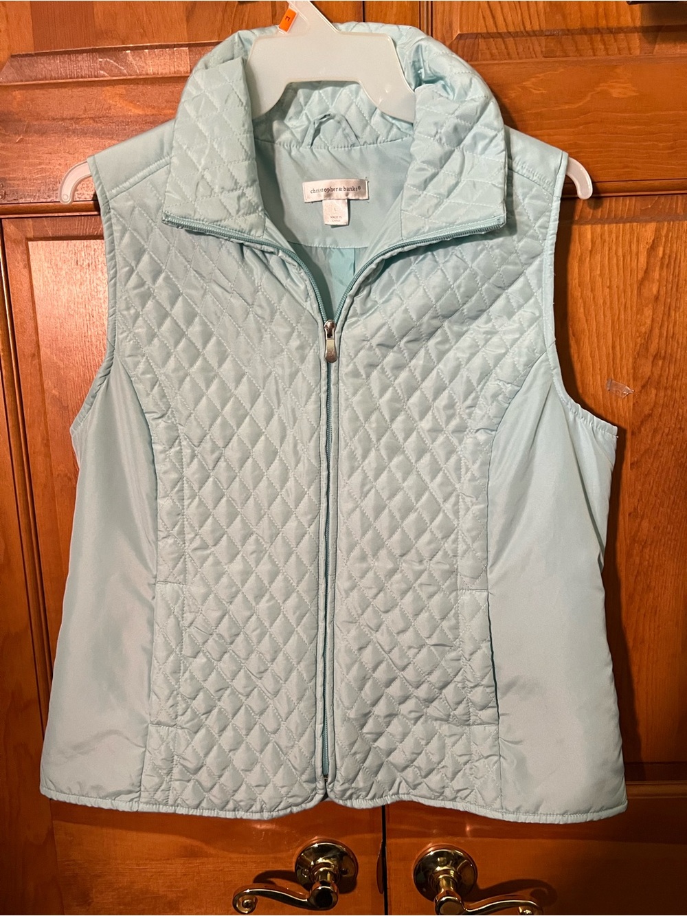Christopher & Banks Mint Quilted Sleeveless Vest